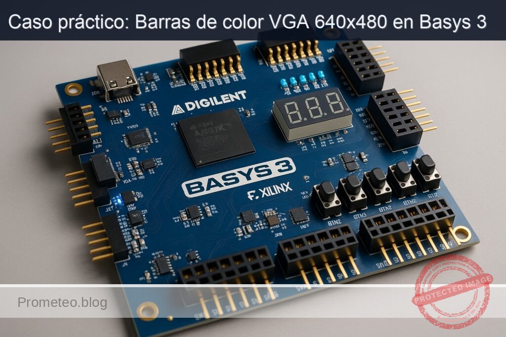 Caso práctico: Barras de color VGA 640x480 en Basys 3 — hero