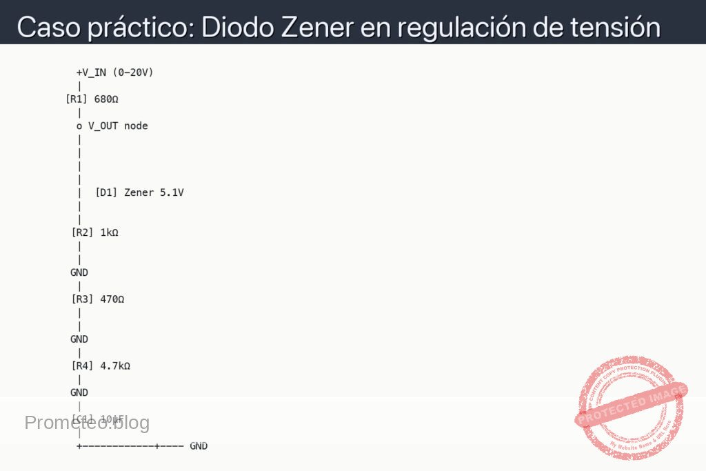 Esquemático — Caso práctico: Diodo Zener en regulación de tensión