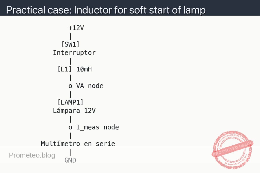 Schematic — Practical case: Inductor for soft start of lamp