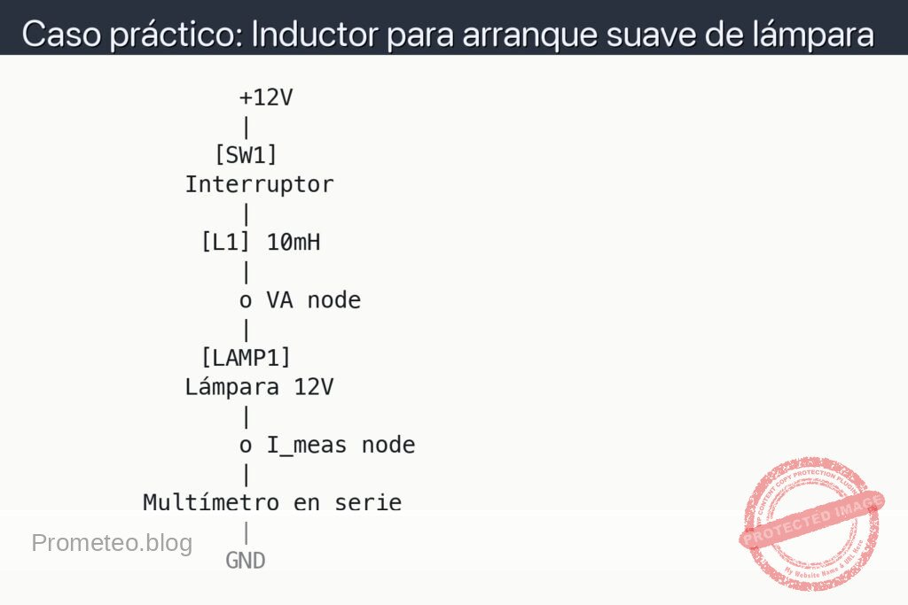 Esquemático — Caso práctico: Inductor para arranque suave de lámpara
