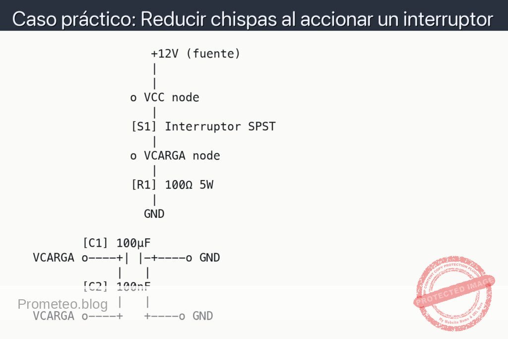 Esquemático — Caso práctico: Reducir chispas al accionar un interruptor