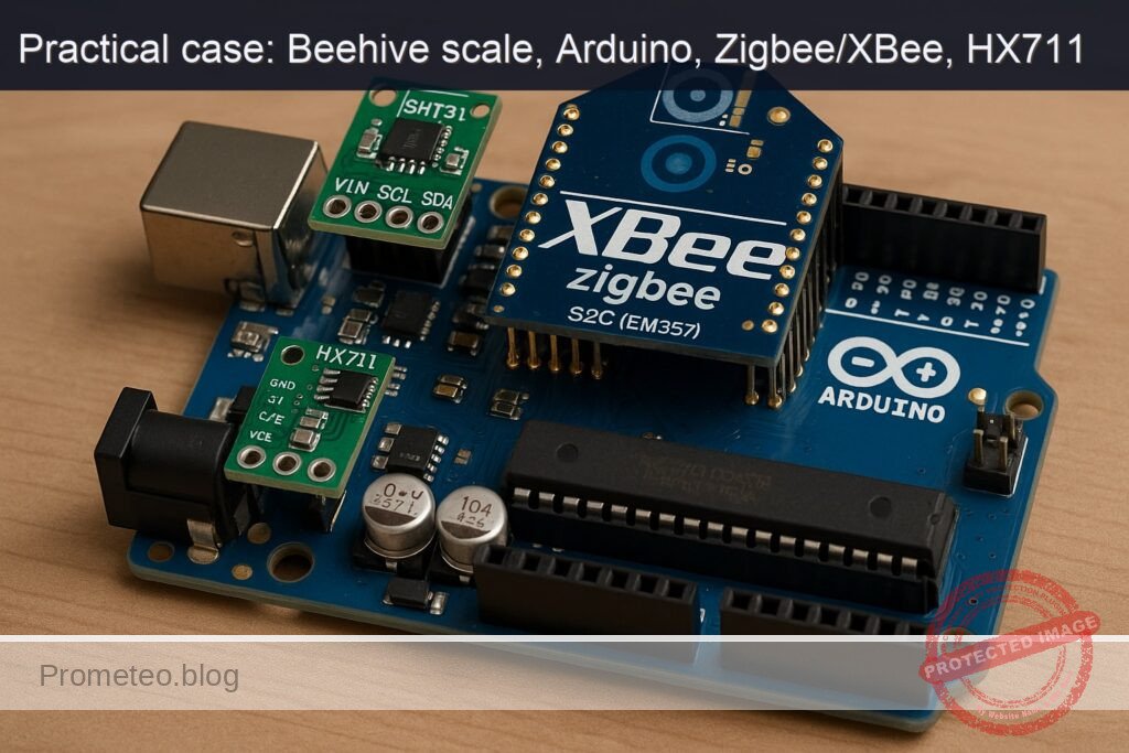 Practical case: Beehive scale, Arduino, Zigbee/XBee, HX711 — hero