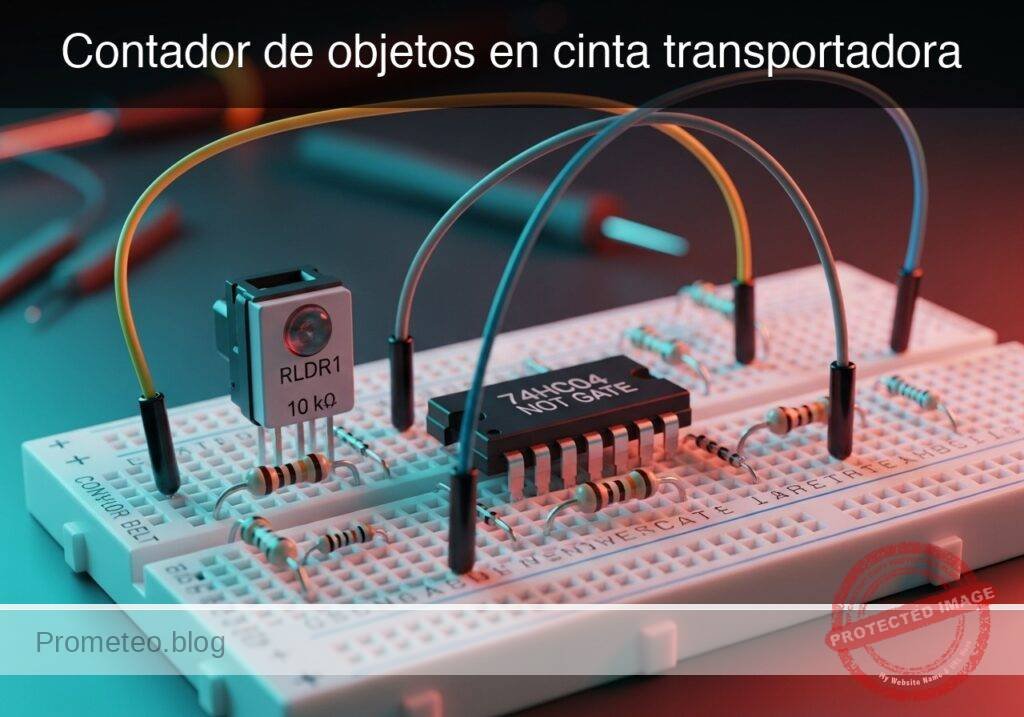 Prototipo de Contador de objetos en cinta transportadora (Maker Style)