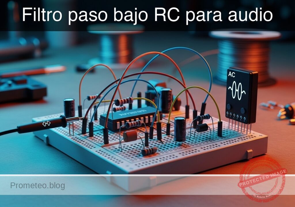 Prototipo de Filtro paso bajo RC para audio (Maker Style)
