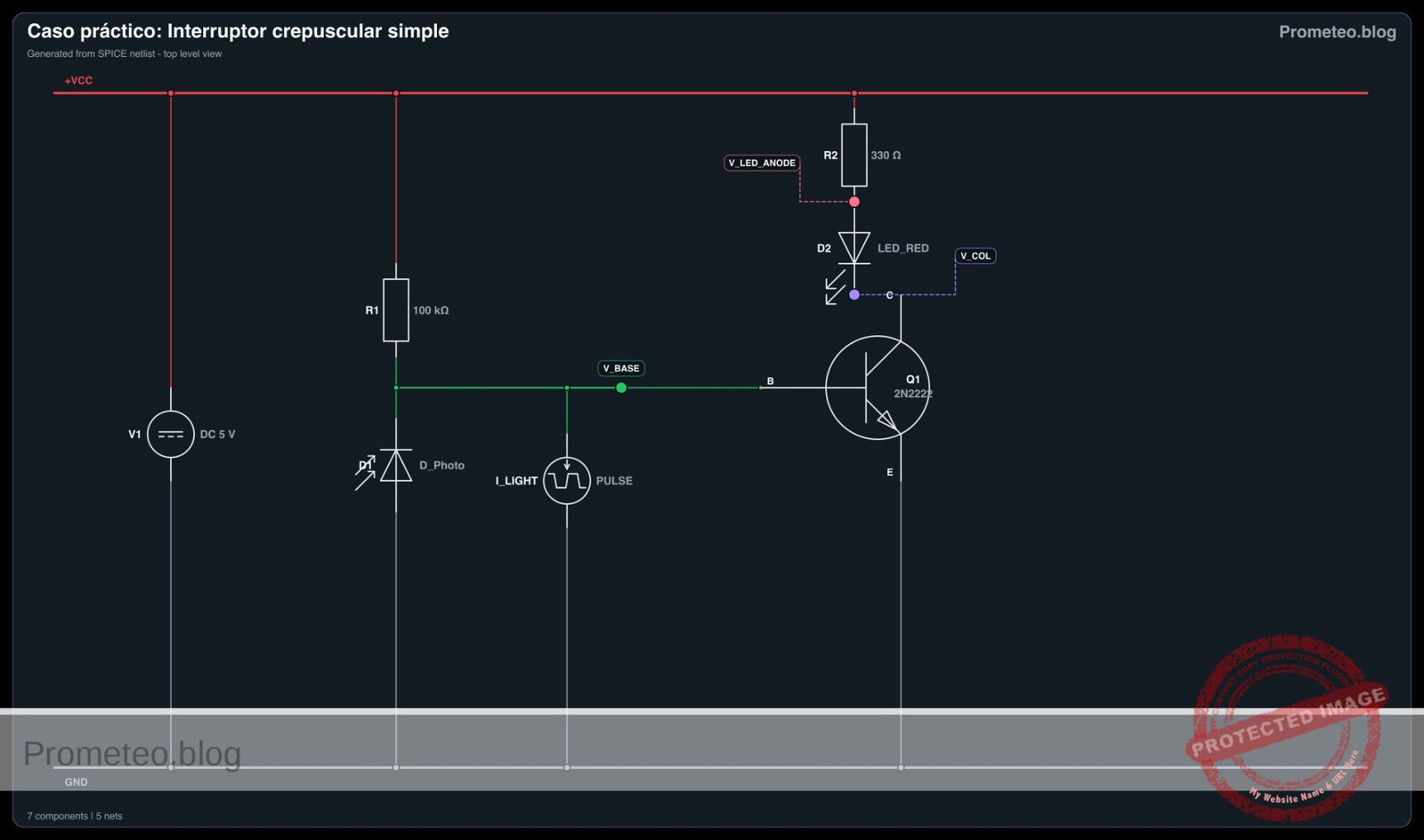 Diagrama electrico del caso: Caso práctico: Interruptor crepuscular simple