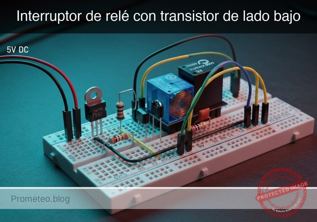 Prototipo de Interruptor de relé con transistor de lado bajo (Maker Style)