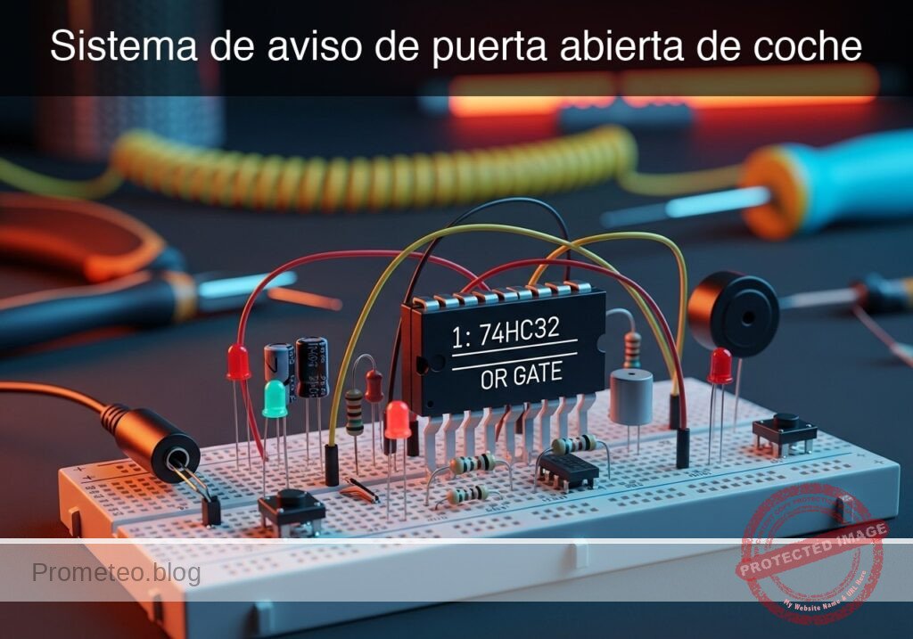 Prototipo de Sistema de aviso de puerta abierta de coche (Maker Style)