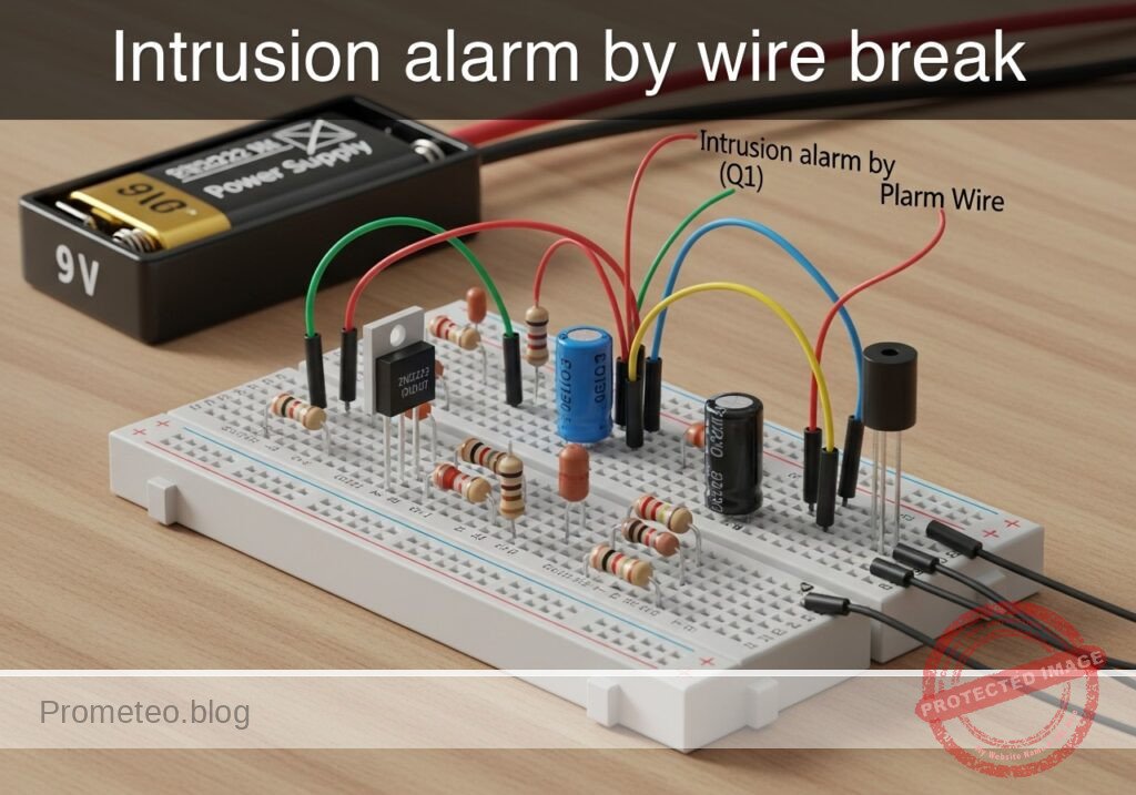 Intrusion alarm by wire break prototype (Maker Style)