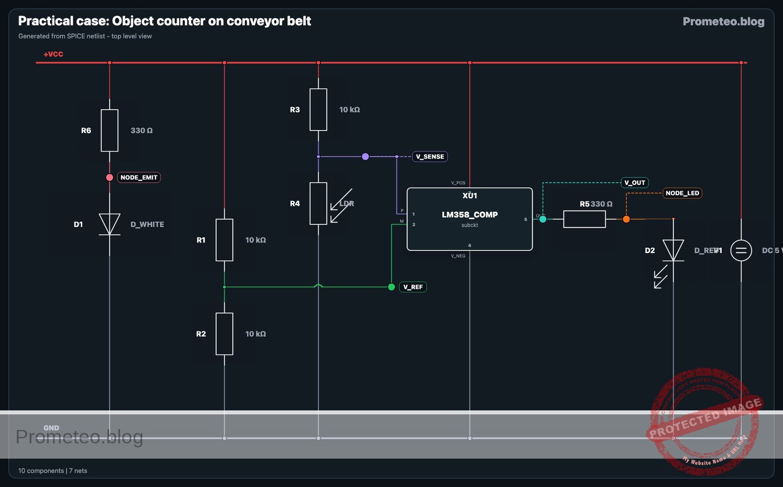 Electrical diagram — Object counter on conveyor belt
