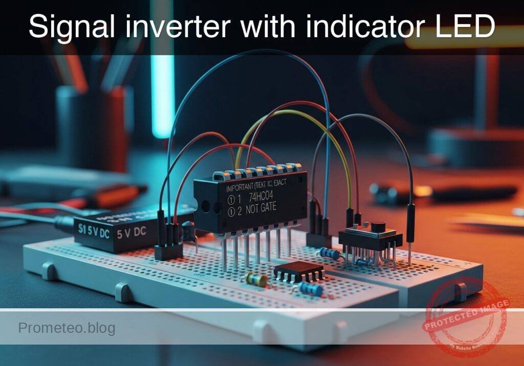 Signal inverter with indicator LED prototype (Maker Style)