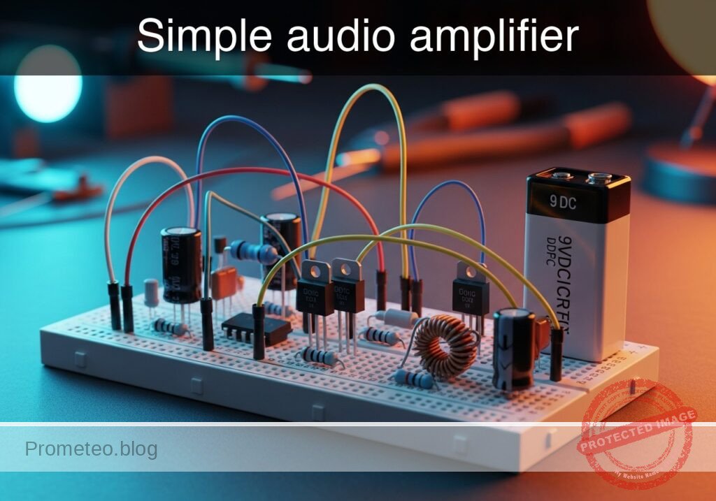 Simple audio amplifier prototype (Maker Style)