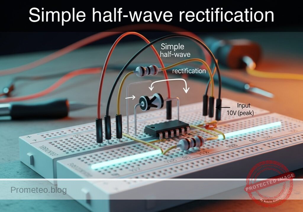 Simple half-wave rectification prototype (Maker Style)