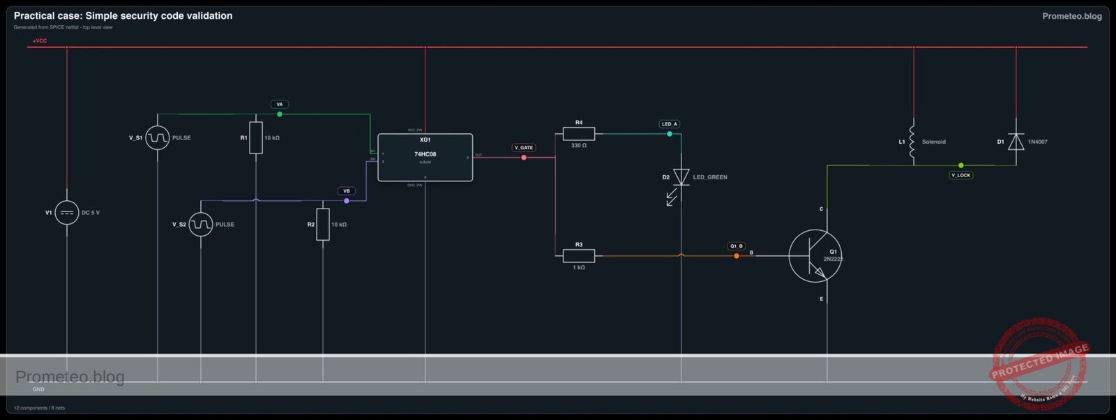 Electrical diagram for simple security code validation