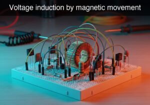 Voltage induction by magnetic movement prototype (Maker Style)