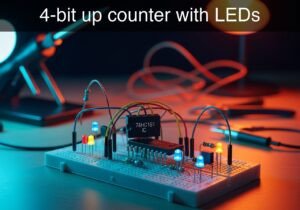 4-bit up counter with LEDs prototype (Maker Style)