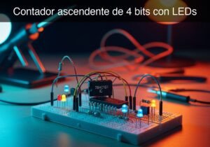 Prototipo de Contador ascendente de 4 bits con LEDs (Maker Style)