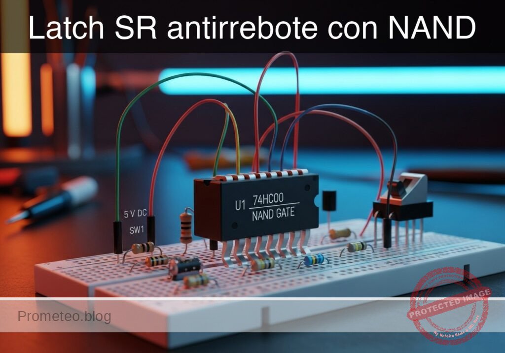 Prototipo de Latch SR antirrebote con NAND (Maker Style)