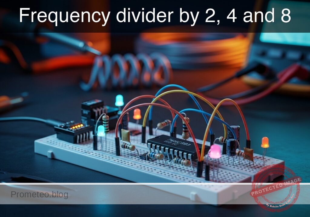Frequency divider by 2, 4 and 8 prototype (Maker Style)