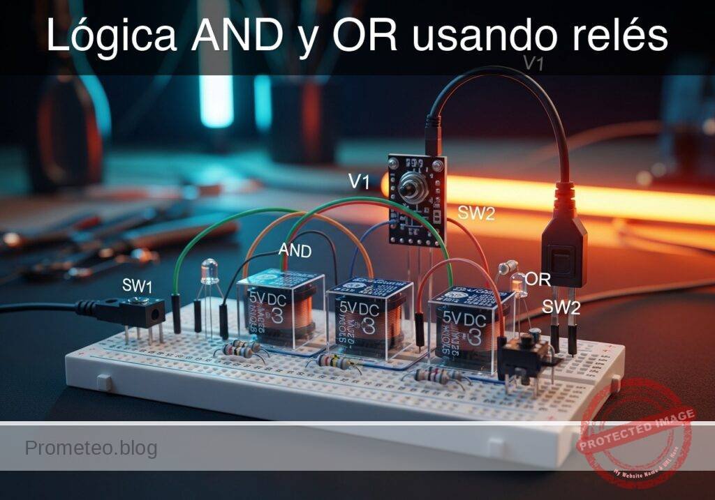Prototipo de Lógica AND y OR usando relés (Maker Style)