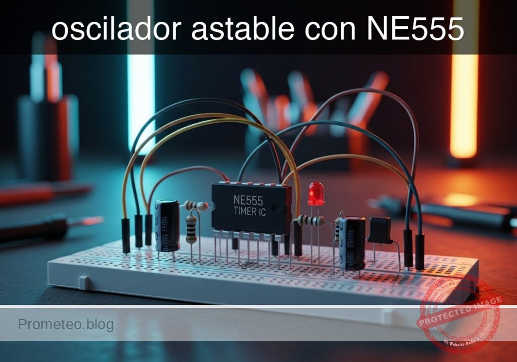 Esquemático — Caso práctico: oscilador astable con NE555