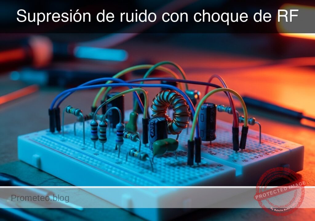 Esquemático — Caso práctico: Supresión de ruido con choque de RF