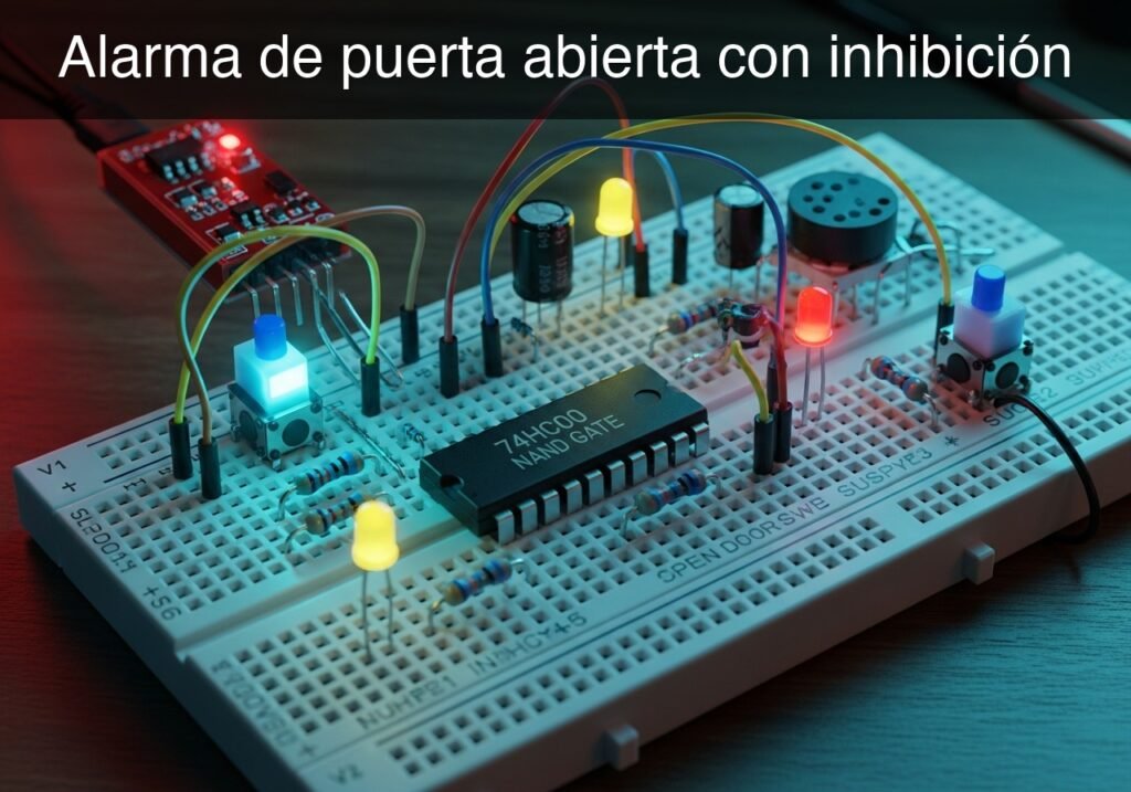 Prototipo de Alarma de puerta abierta con inhibición (Maker Style)