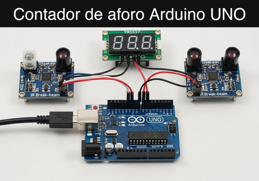 Caso práctico: contador de aforo Arduino UNO — hero