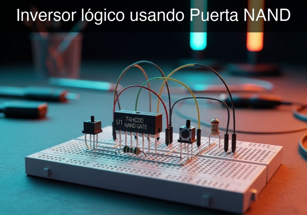 Prototipo de Inversor lógico usando Puerta NAND (Maker Style)