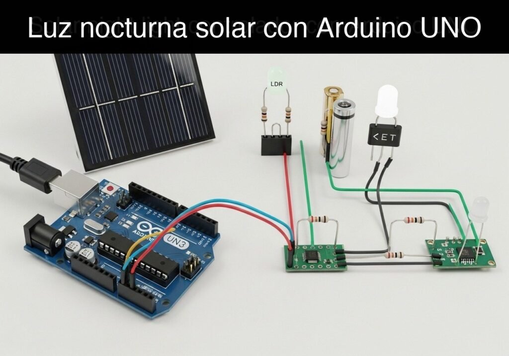 Caso práctico: luz nocturna solar con Arduino UNO — hero