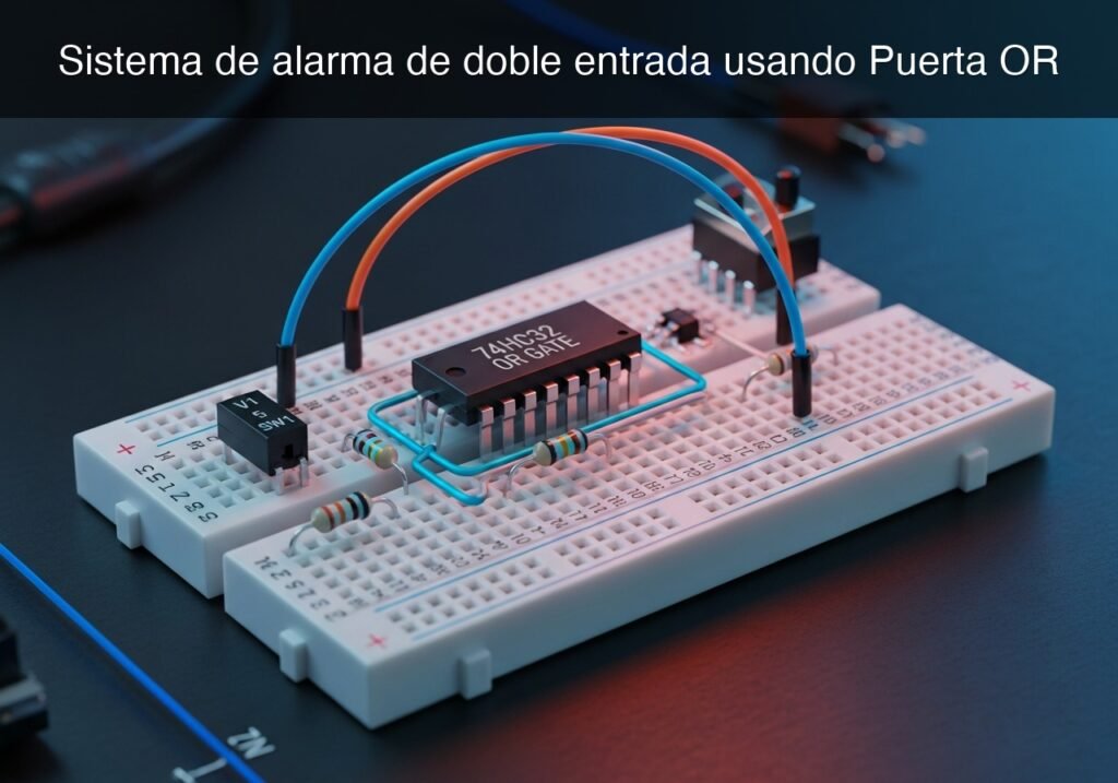 Prototipo de Sistema de alarma de doble entrada usando Puerta OR (Maker Style)