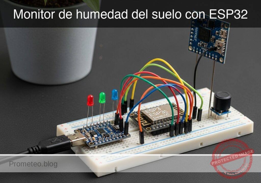 Caso práctico: Monitor de humedad del suelo con ESP32 — hero