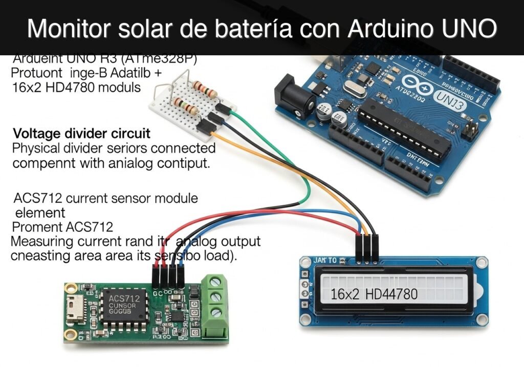 Caso práctico: monitor solar de batería con Arduino UNO — hero