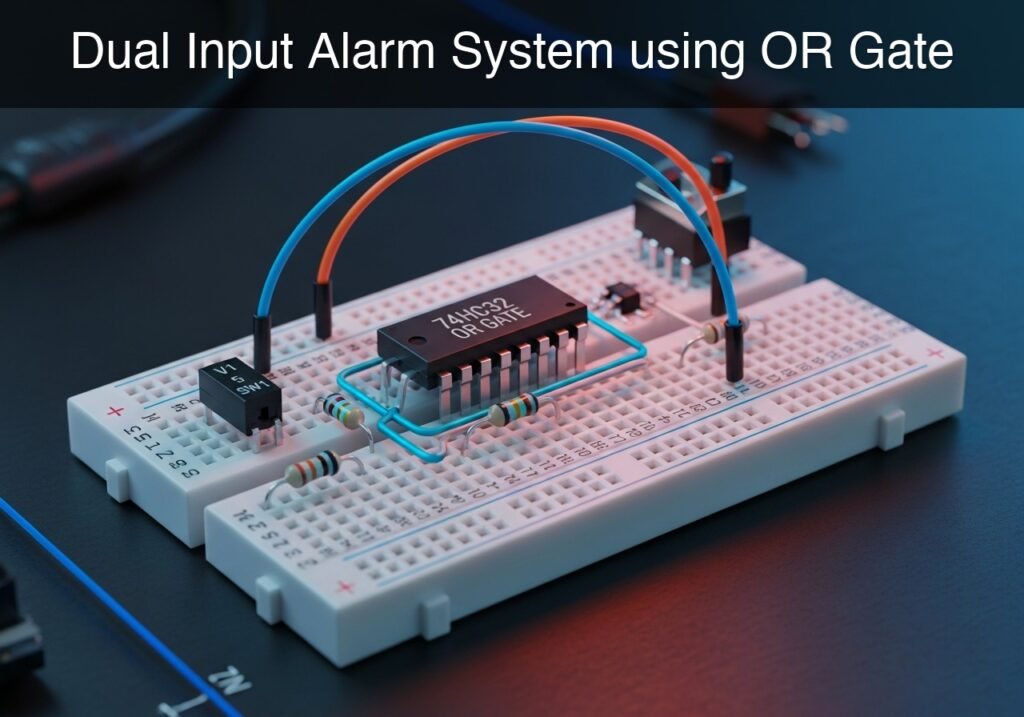 Dual Input Alarm System using OR Gate prototype (Maker Style)