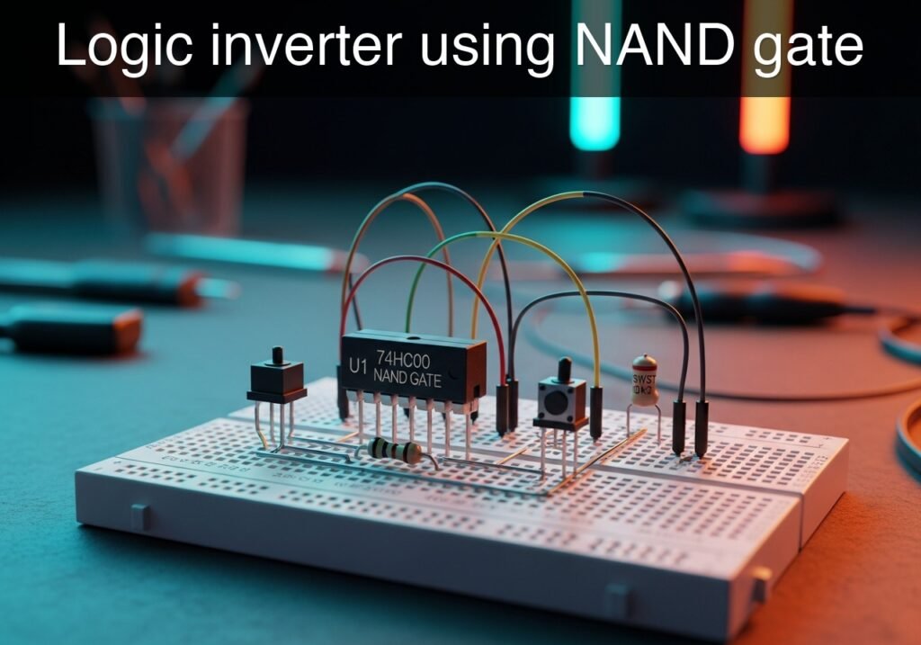 Logic inverter using NAND gate prototype (Maker Style)