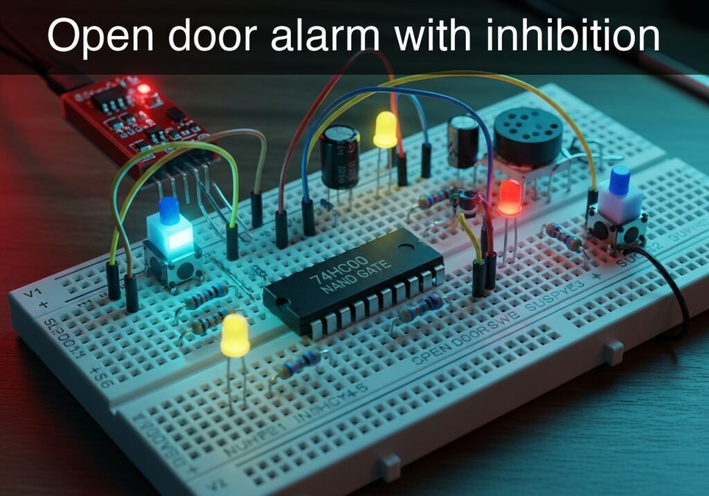 Open door alarm with inhibition prototype (Maker Style)