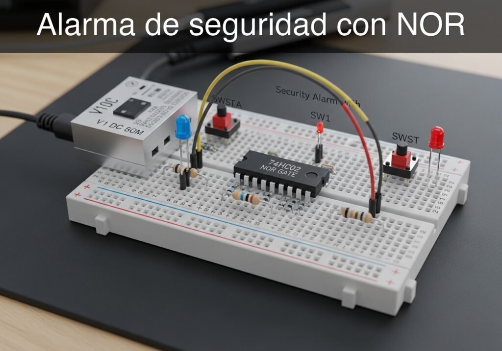 Prototipo de Alarma de seguridad con NOR (Maker Style)