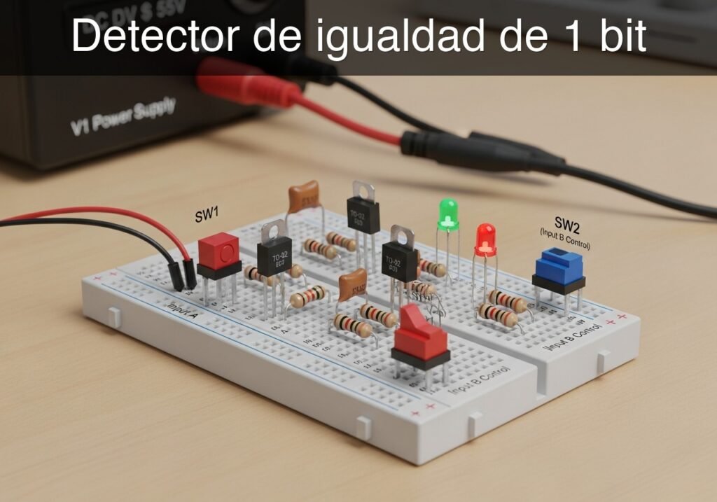 Prototipo de Detector de igualdad de 1 bit (Maker Style)